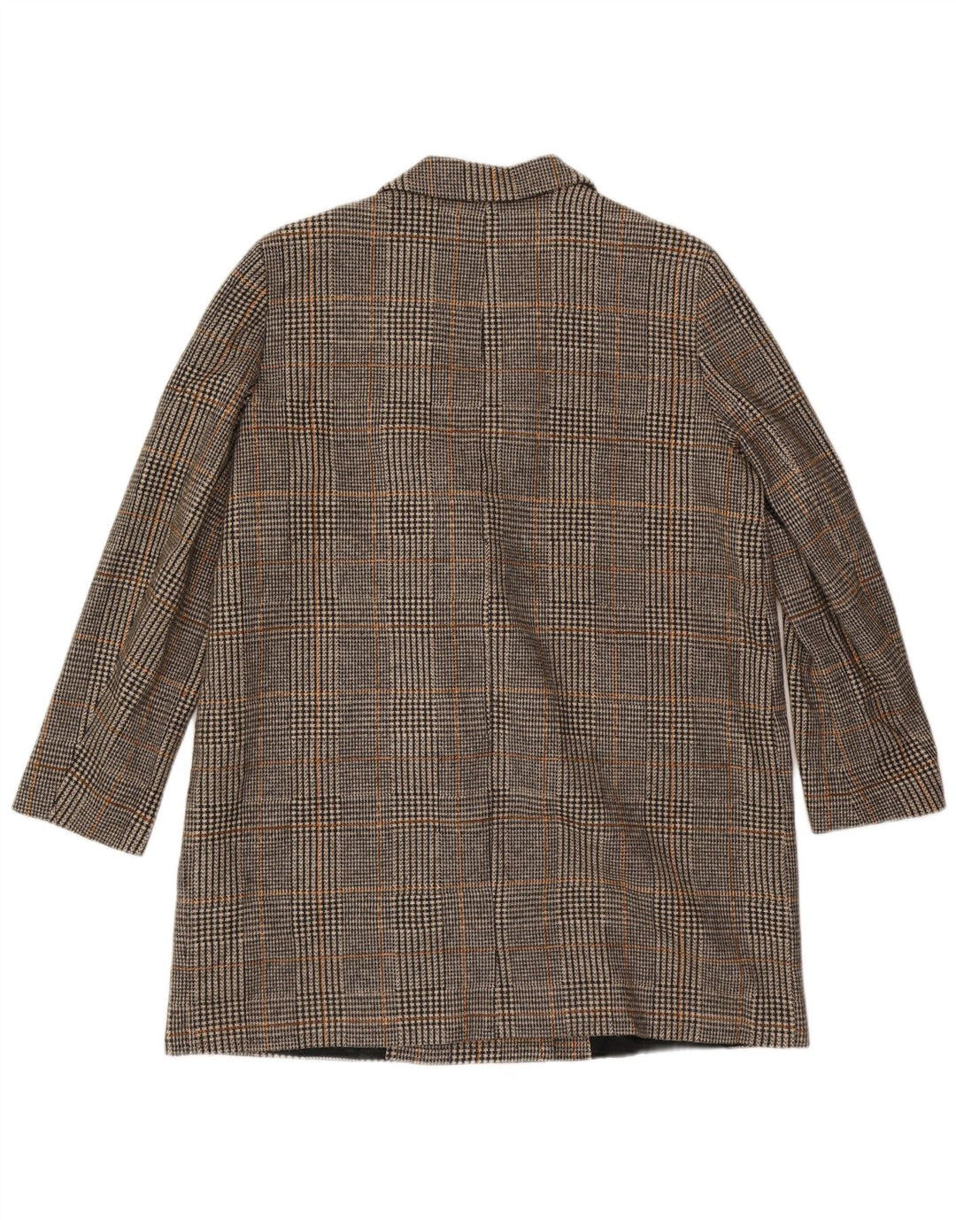 ZARA Γυναικείο παλτό με διπλό στήθος UK 20 2XL Γκρι Houndstooth Πολυεστέρας