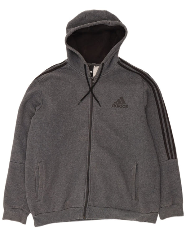 Ανδρικό πουλόβερ με κουκούλα με φερμουάρ ADIDAS 2XL Γκρι