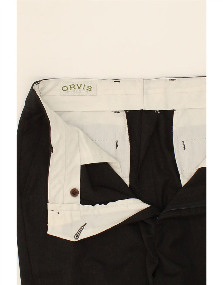 ORVIS Mens Straight Suit Trousers W34 L30  Grey Polyester Vintage Orvis and Second-Hand Orvis from Messina Hembry 