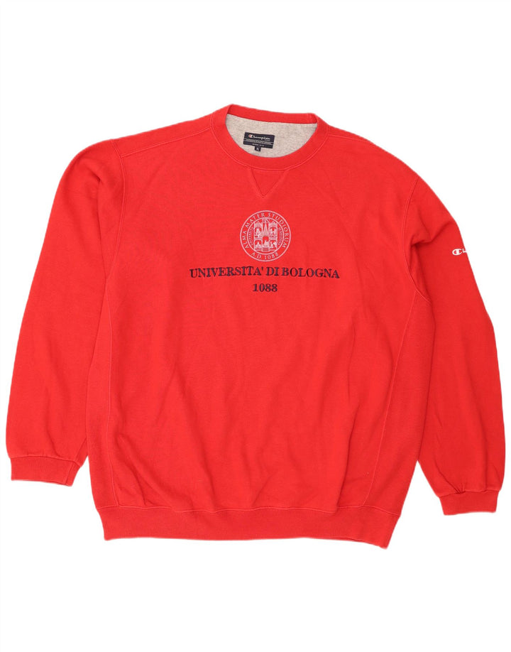 CHAMPION Ανδρικό γραφικό φούτερ Jumper XL Κόκκινο βαμβακερό