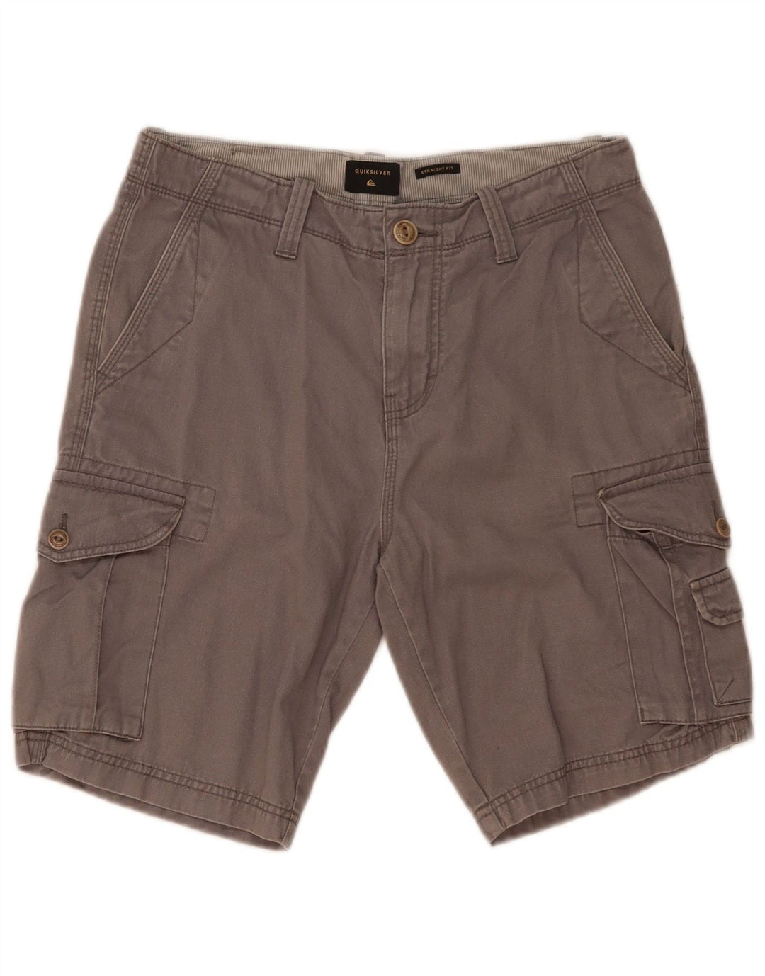Ανδρικό σορτς Cargo με ίσια εφαρμογή Quiksilver W30 Βαμβακερό μεσαίο γκρι