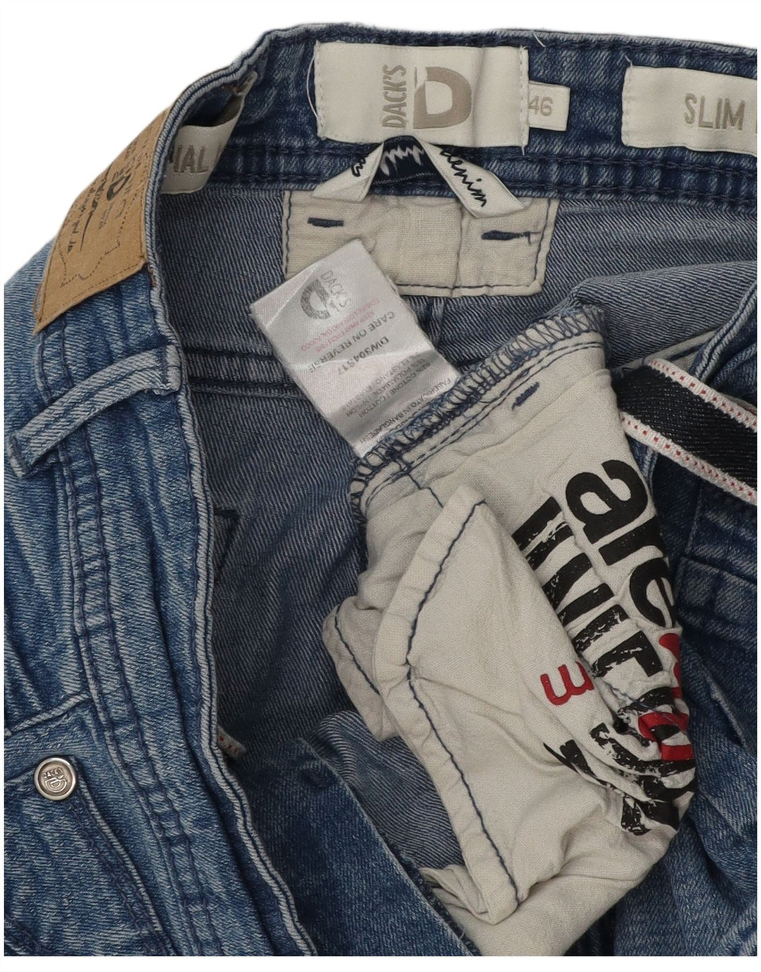 Γυναικείο τζιν σορτς Dack's Slim Fit IT 46 μεγάλο W30 μπλε βαμβακερό