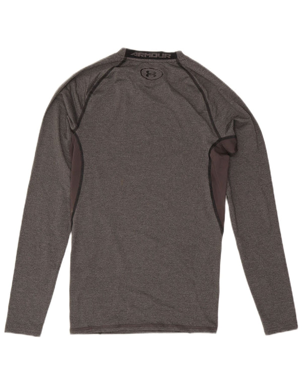 Under Armour Mens Heat Gear Top Long Sleeve Medium Grey Colourblock