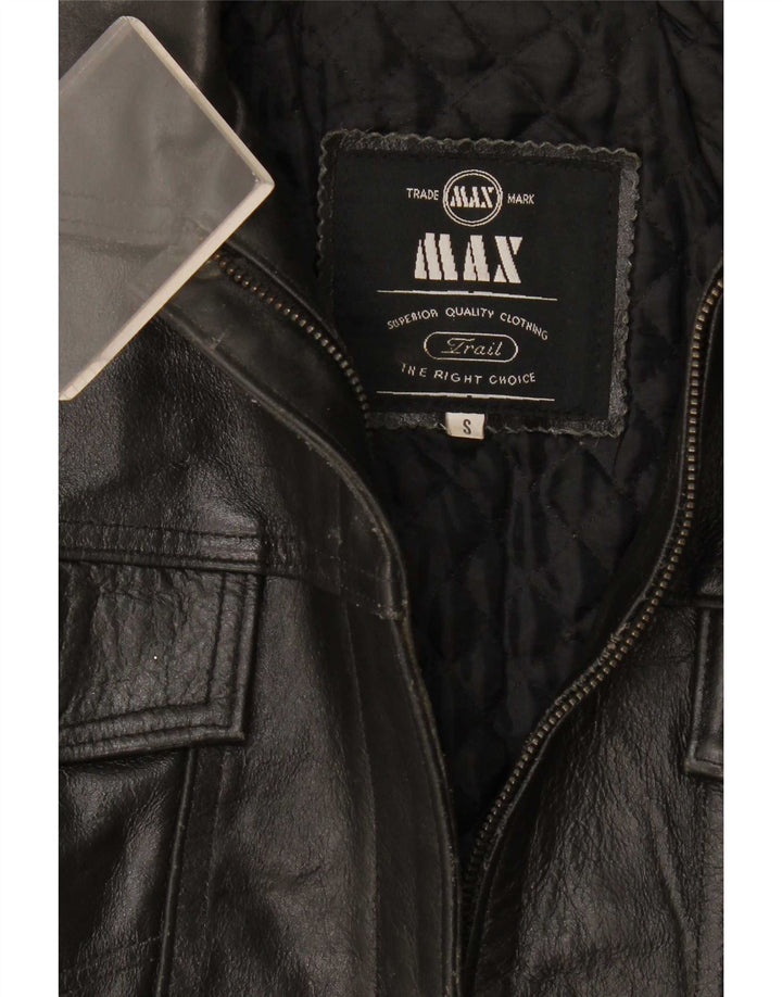Max Γυναικείο Δερμάτινο Μπουφάν UK 10 Small Black