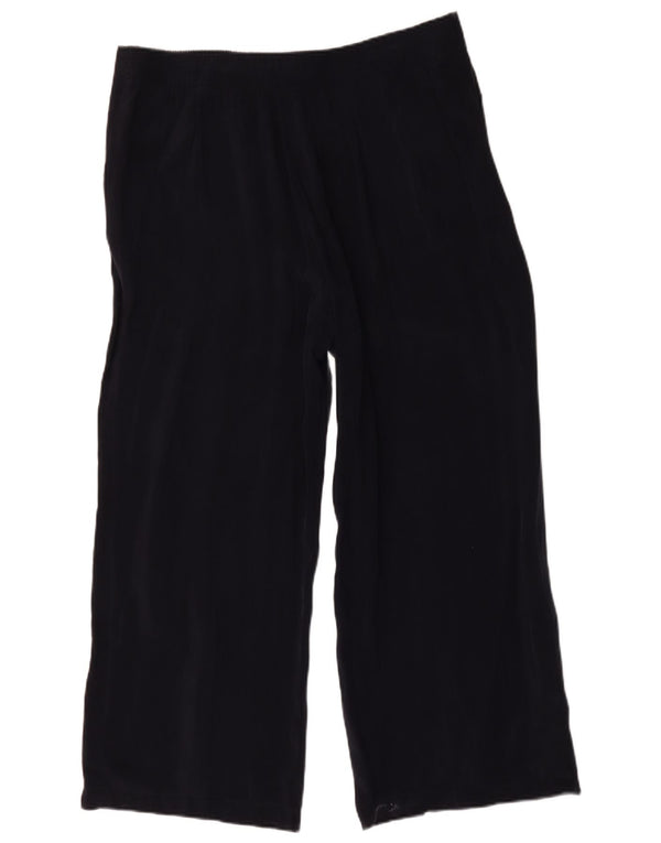 Marks & Spencer Γυναικείο φαρδύ παντελόνι casual UK 18 XL W36 L29 Navy Blue