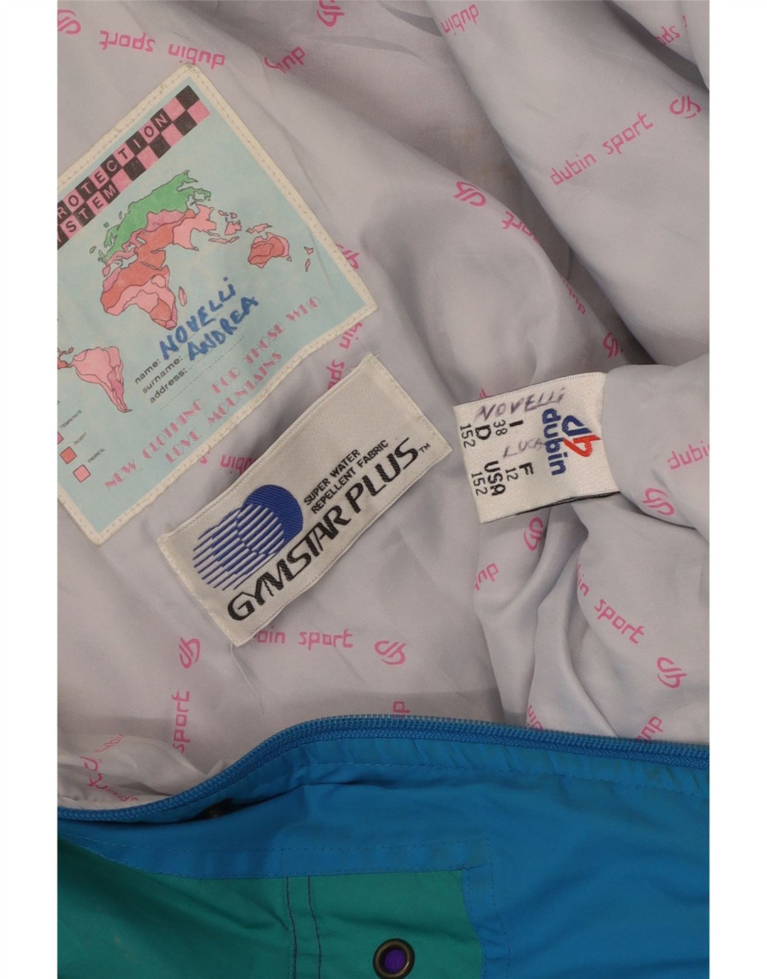 Vintage Ανδρικό μπουφάν σκι με κουκούλα UK 38 Medium Blue Colorblock Πολυεστέρας