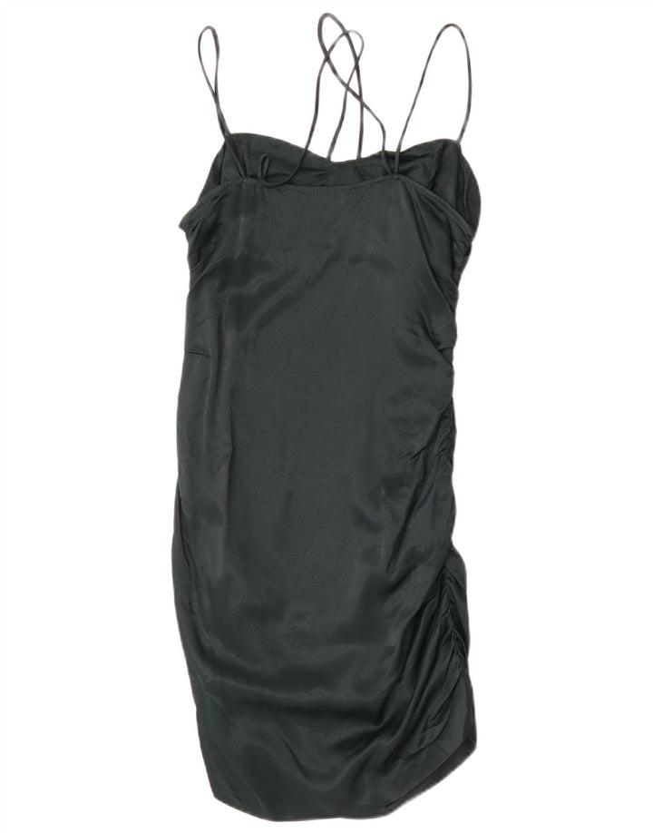 Zara Γυναικείο Slip Dress UK 12 Medium Green Viscose