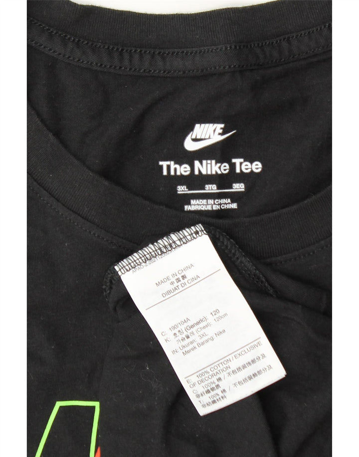Ανδρικό γραφικό μπλουζάκι Nike 3XL μαύρο βαμβακερό