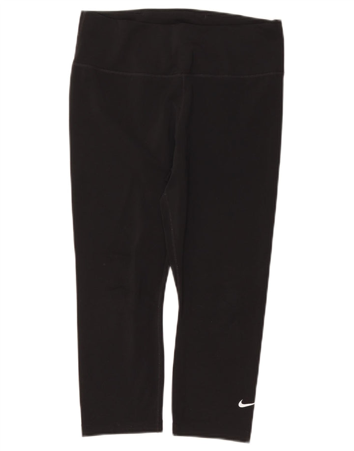 Γυναικείο κολάν NIKE Dri Fit Capri UK 12 μεσαίο μαύρο πολυεστέρας