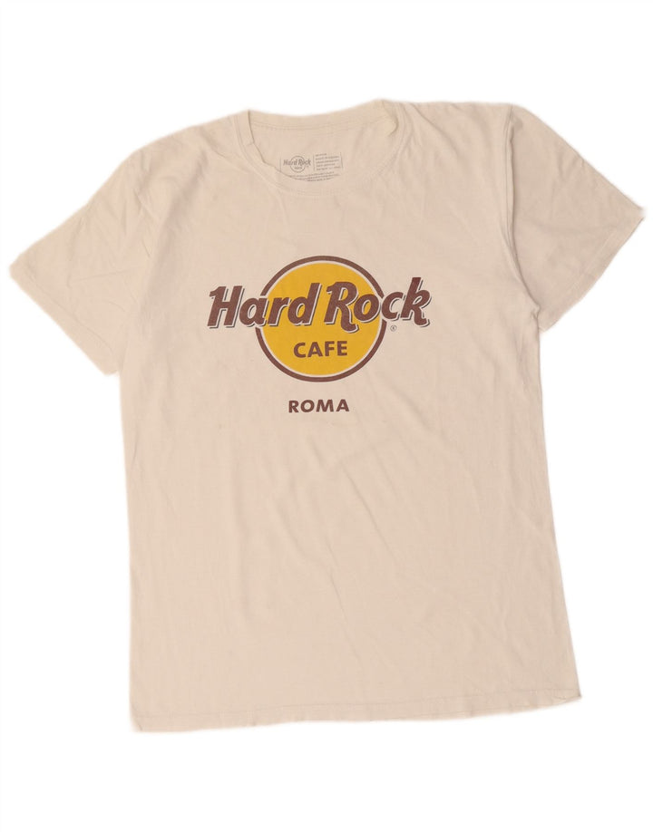Hard Rock Cafe Ανδρικό γραφικό μπλουζάκι Roma Top Medium Off White Βαμβακερό