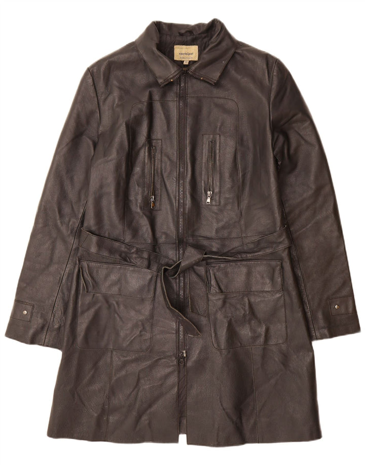 CONBIPEL Γυναικείο Δερμάτινο Παλτό IT 48 XL Μαύρο Δερμάτινο