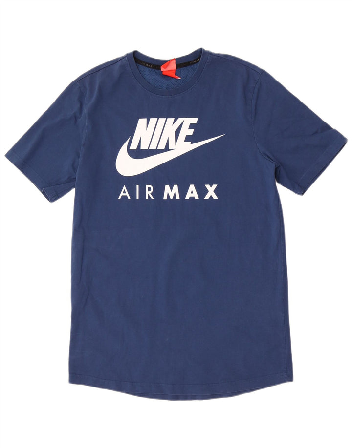 Ανδρικό γραφικό μπλουζάκι NIKE τοπ μεγάλο μπλε βαμβακερό