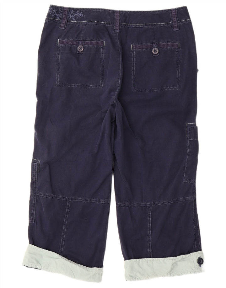 EDDIE BAUER Womens Cargo Trousers US 6 Medium W32 L21 Navy Blue Floral