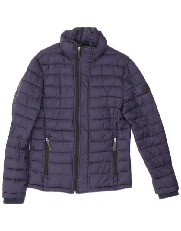 Superdry Ανδρικό μπουφάν με επένδυση UK 36 Small Navy Blue Nylon