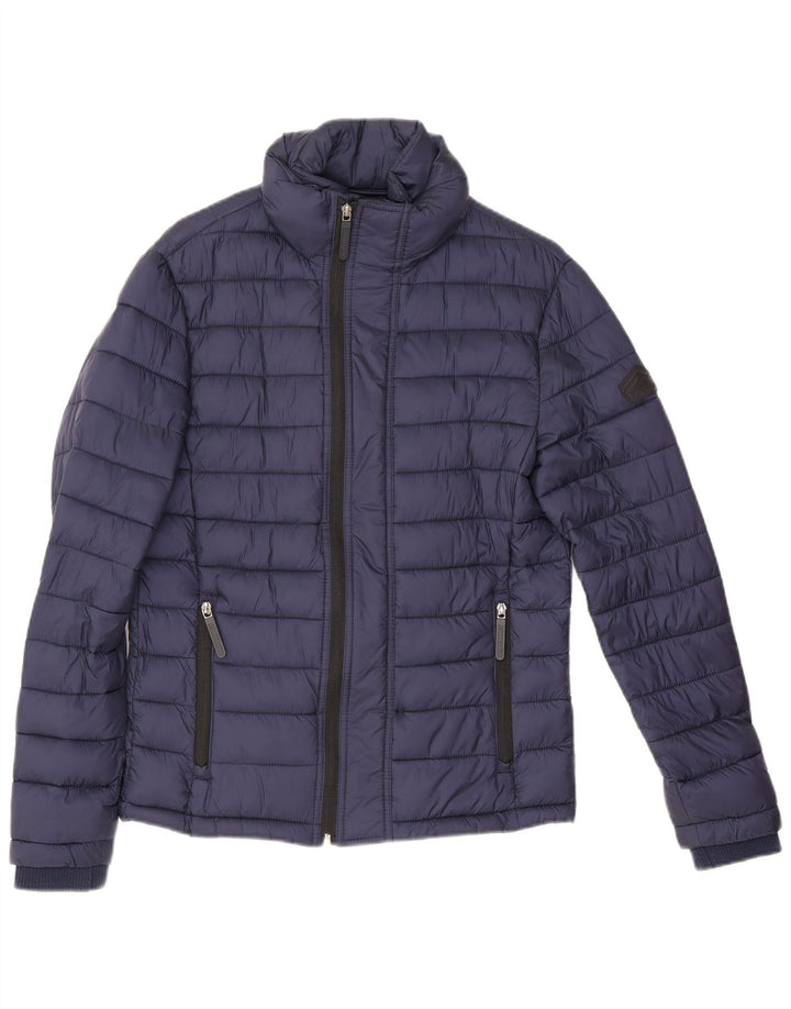 Superdry Ανδρικό μπουφάν με επένδυση UK 36 Small Navy Blue Nylon