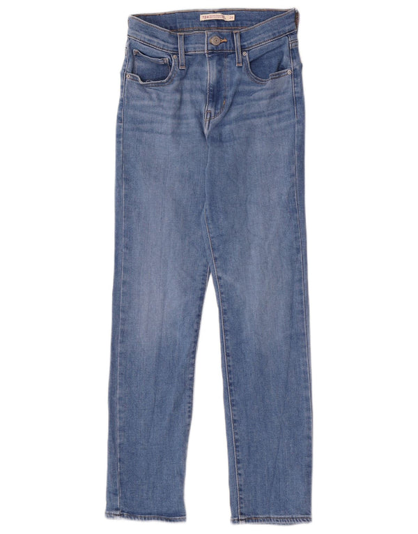 Γυναικείο τζιν Levi's 724 ψηλό ίσιο W24 L26 Μπλε βαμβακερό