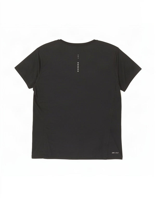 Γυναικείο T-Shirt Nike Dri Fit Top UK 14 Large μαύρο πολυεστέρα