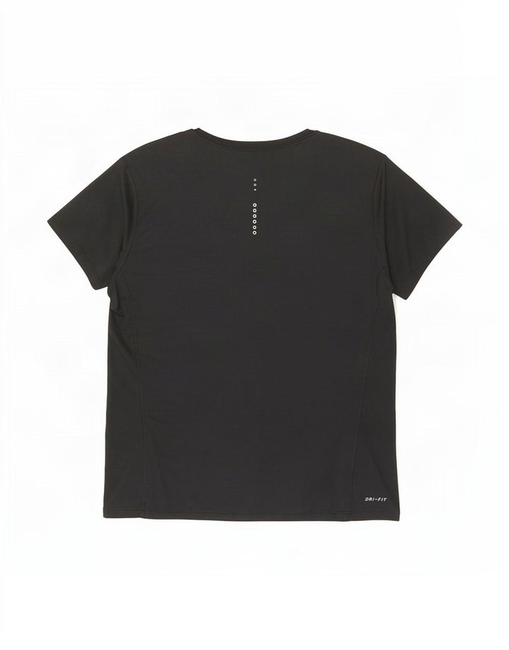 Γυναικείο T-Shirt Nike Dri Fit Top UK 14 Large μαύρο πολυεστέρα