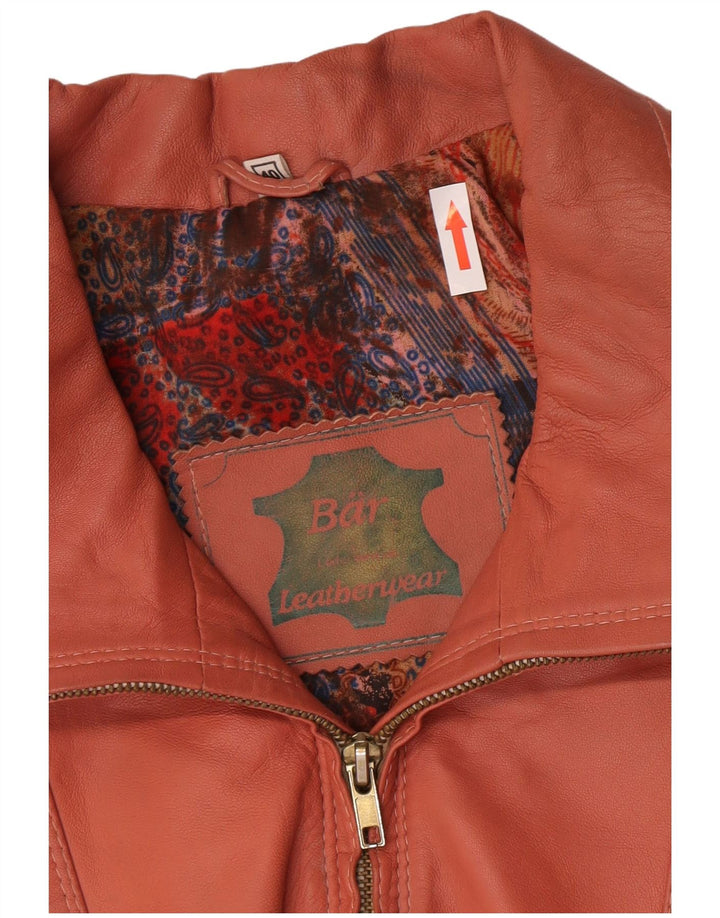 Vintage Γυναικείο Oversized Δερμάτινο Μπουφάν EU 40 Medium Pink Leather