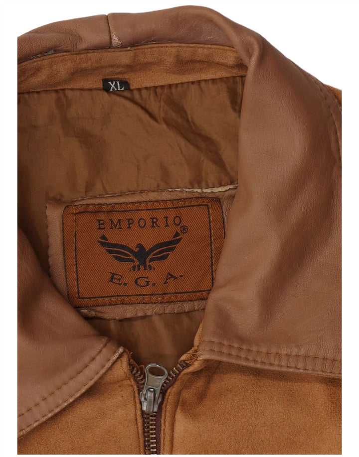 EMPORIO E.G.A Ανδρικό Suede Bomber Jacket UK 42 XL Beige