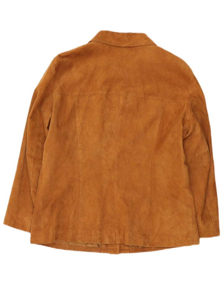 Vintage Γυναικείο Suede Jacket UK 14 Medium Beige Leather