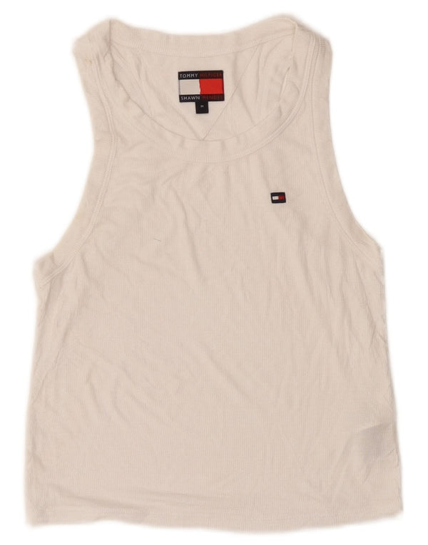 Tommy Hilfiger Γυναικείο Crop Vest Top UK 12 Medium White Modal