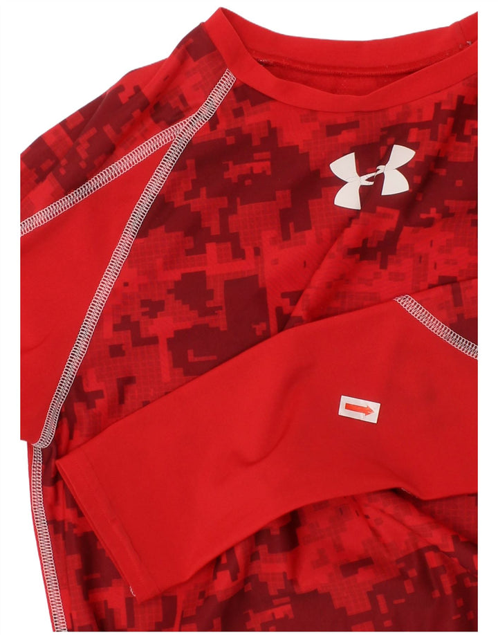 UNDER Armour Boys Heat Gear Graphic Top Μακρύ μανίκι 13-14 ετών XL Κόκκινο