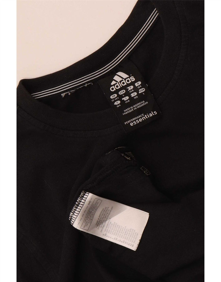 Adidas Boys Top Μακρυμάνικο 13-14 ετών Μαύρο Βαμβακερό