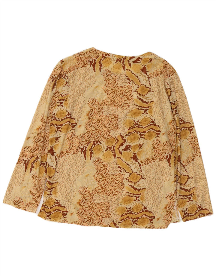 Γυναικεία μακρυμάνικη μπλούζα VINTAGE τοπ UK 18 XL μπεζ ζωικό τύπωμα βαμβακερό