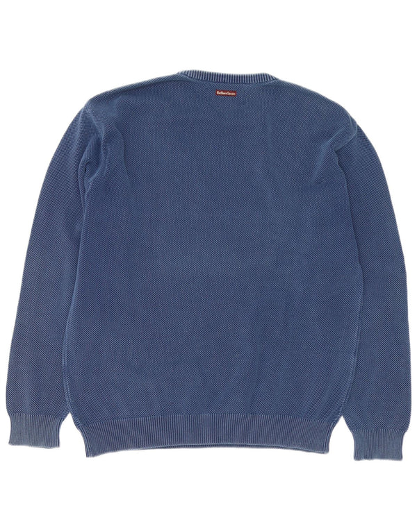 Ανδρικό πουλόβερ Marlboro Classics Crew Neck Jumper XL Navy Blue Cotton