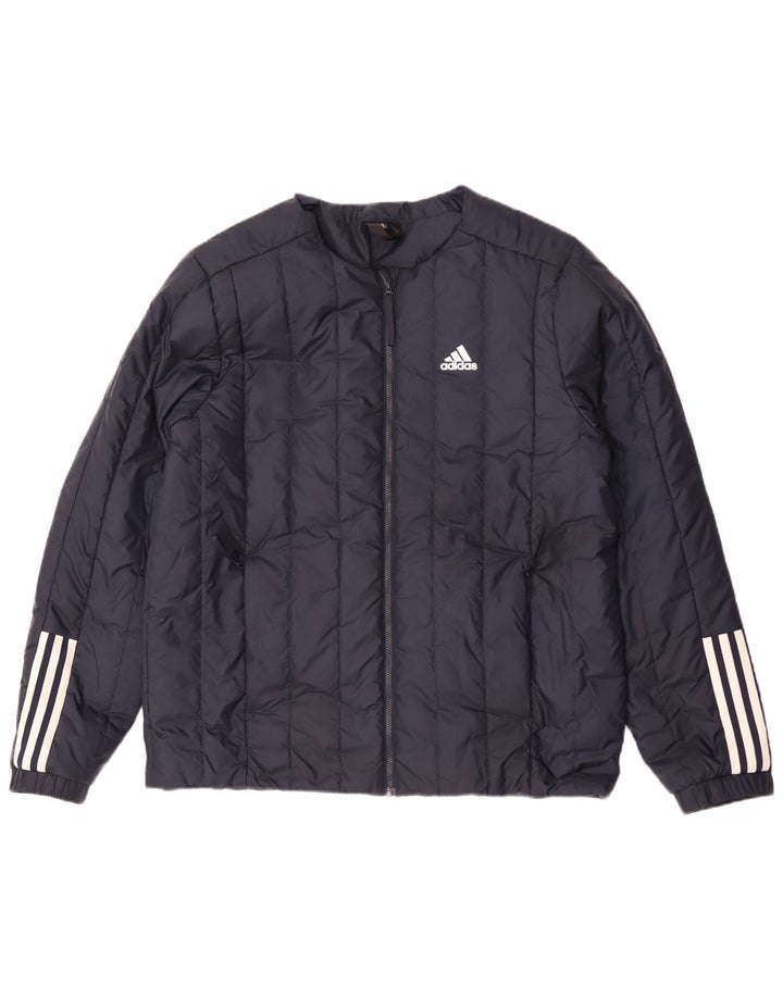 Adidas Ανδρικό μπουφάν UK 40 Large Navy Blue Polyester