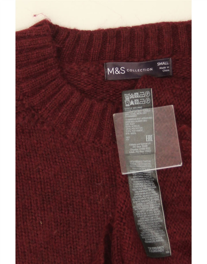 MARKS & SPENCER Γυναικείο πουλόβερ με λαιμόκαυστο UK 10 Small Burgundy