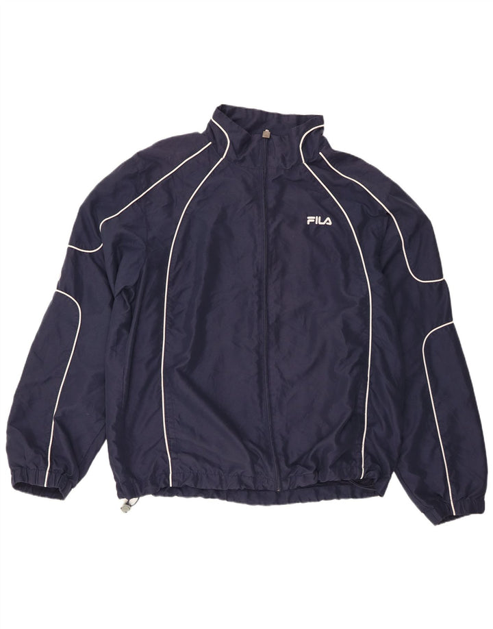 Fila Ανδρικό γραφικό μπουφάν βροχής UK 42 XL Navy Blue ριγέ πολυεστέρας