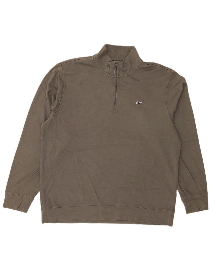 VINEYARD VINES Ανδρικό φούτερ με φερμουάρ Jumper Large Grey