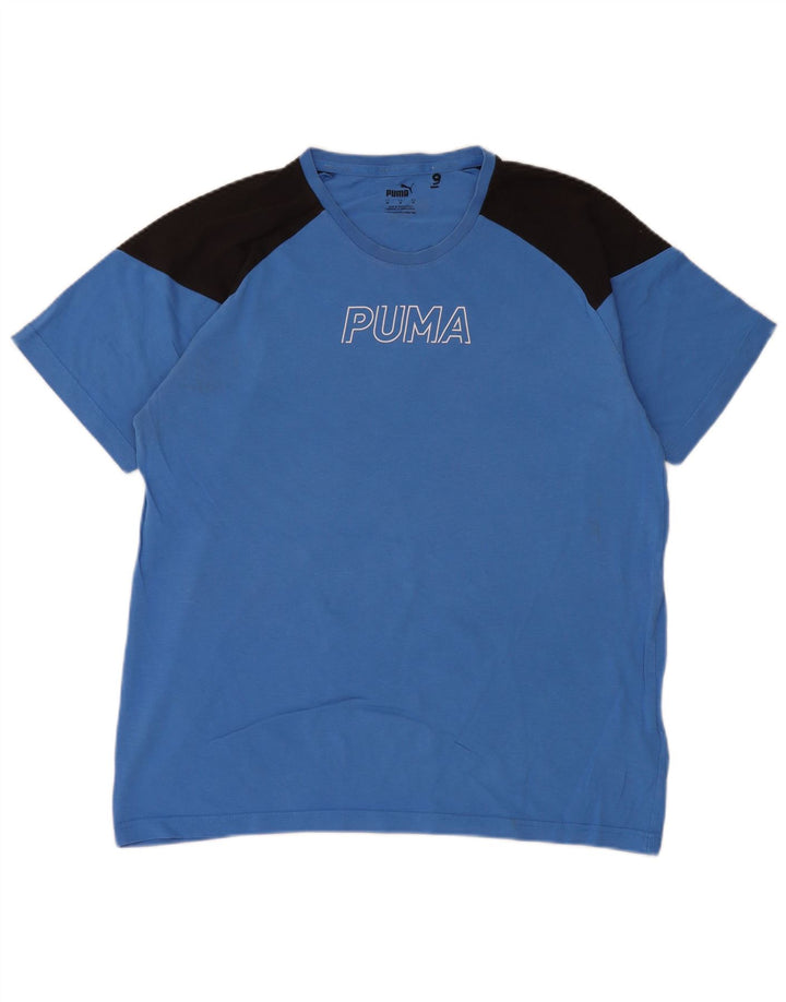 Ανδρικό γραφικό μπλουζάκι Puma Μπλουζάκι από βαμβακερό μεσαίο μπλε χρώμα