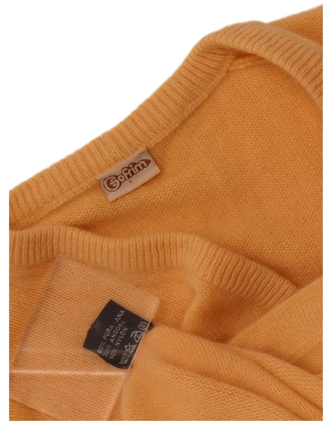 Vintage Γυναικείο Crop Cardigan πουλόβερ UK 14 Medium Orange Wool