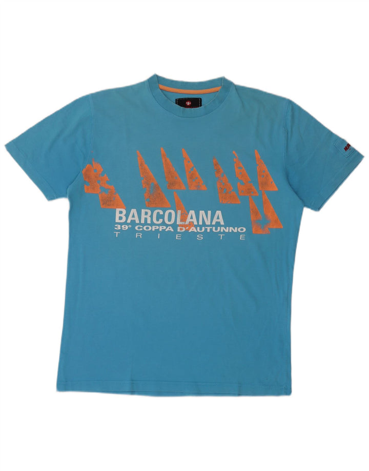 MURPHY & NYE Ανδρικό γραφικό T-Shirt Top μεγάλο μπλε βαμβακερό