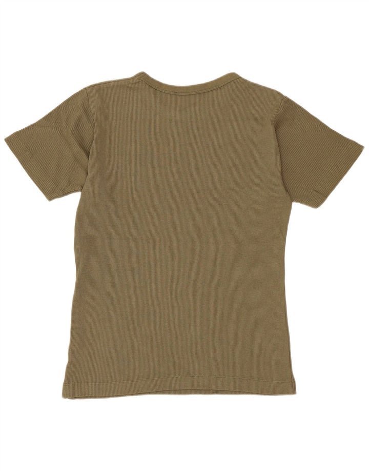 Ανδρικό T-Shirt ZARA Top Μικρό Χακί Βαμβακερό