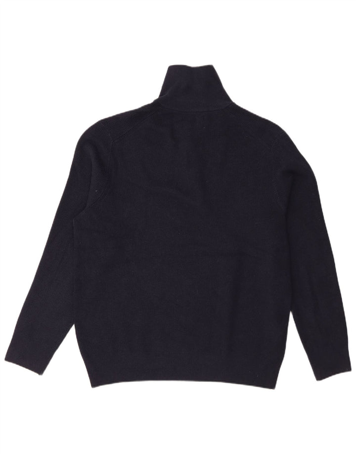 Ανδρικό πουλόβερ με φερμουάρ Marks & Spencer XL, μπλε βαμβακερό
