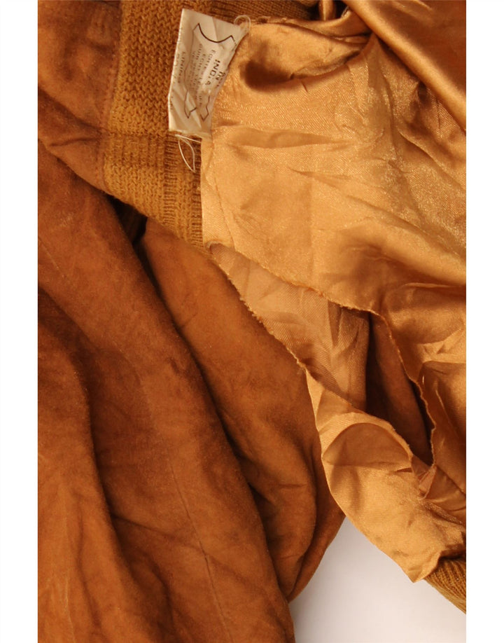 Vintage Ανδρικό Suede Bomber Jacket EU 56 3XL Καφέ Δερμάτινο