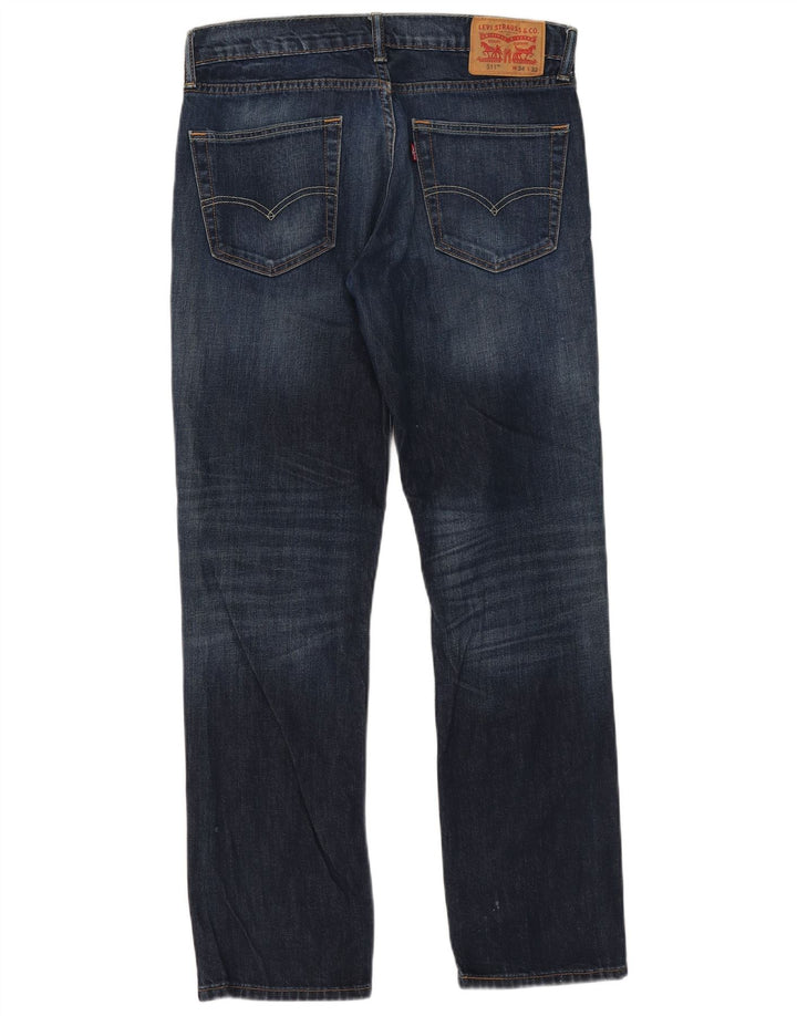 Levi's Womens 511 Slim Jeans W34 L32 Blue Cotton