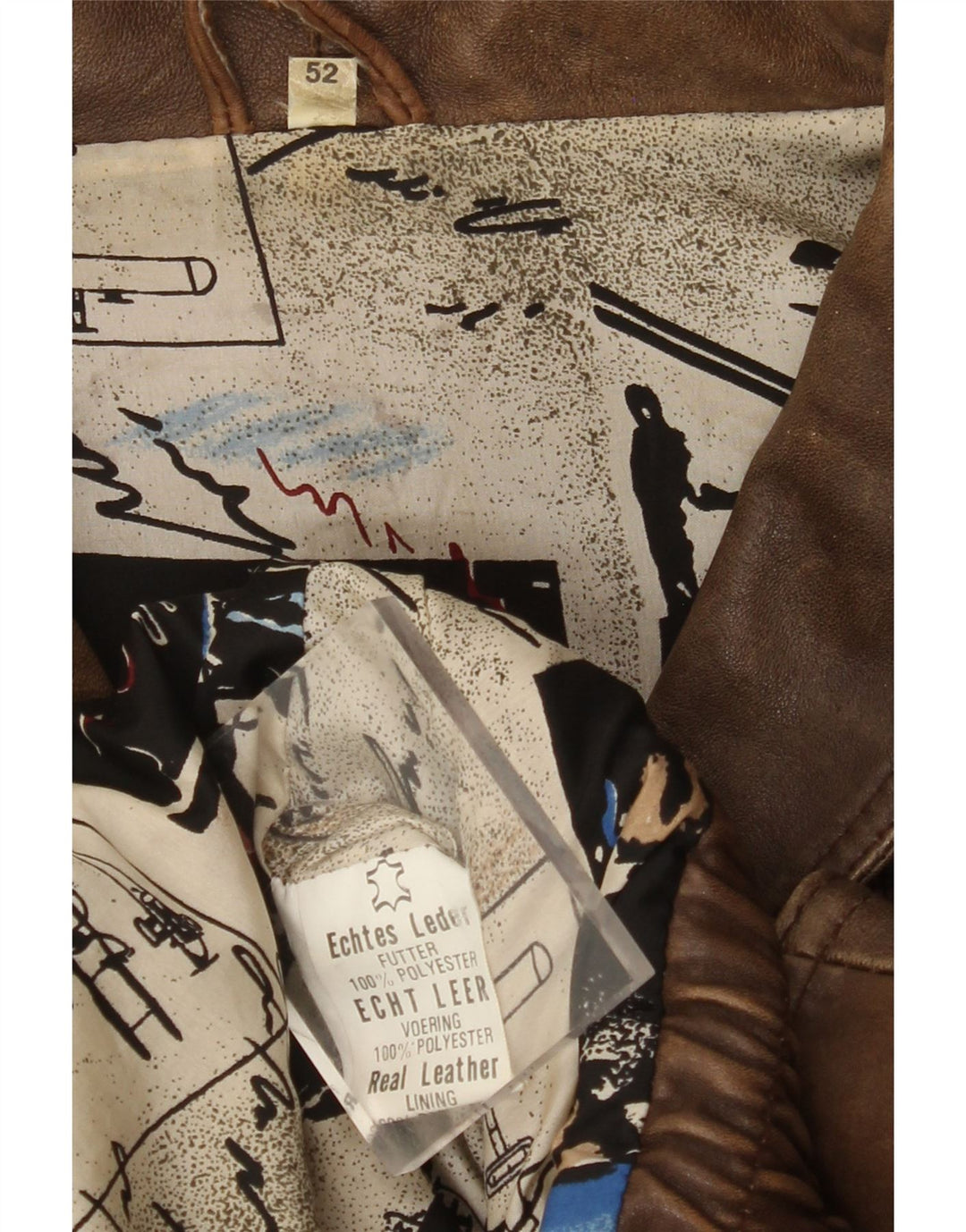 VINTAGE Ανδρικό Δερμάτινο Μπουφάν EU 52 XL Καφέ Δερμάτινο