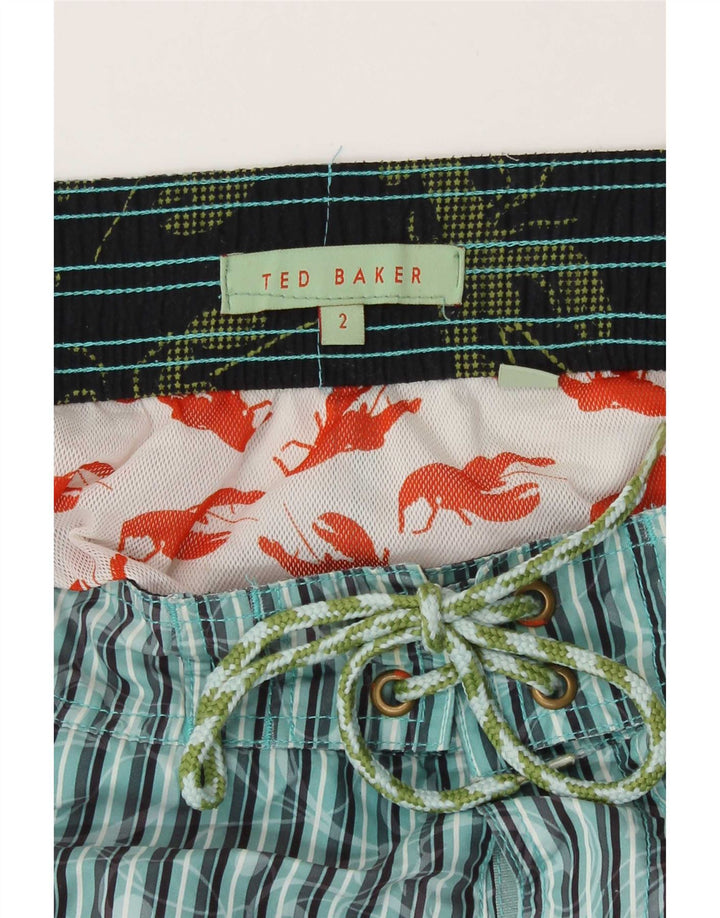 Ανδρικό σορτς κολύμβησης Ted Baker Small Blue Pinstripe Polyester μεγέθους 2