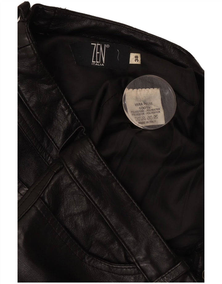Zen Γυναικείο Δερμάτινο Παντελόνι EU 38 Medium W28 L26 Μαύρο Δερμάτινο