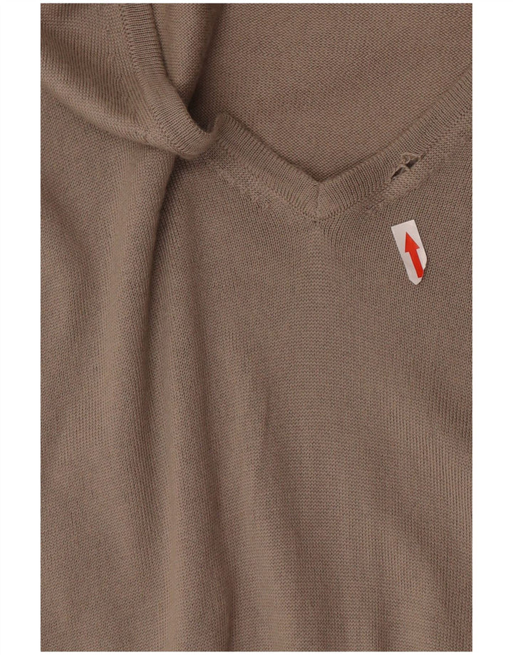 Ανδρικό πουλόβερ Marks & Spencer Autograph V-Neck Jumper XL Μπεζ μαλλί