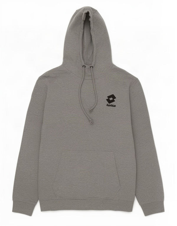 Lotto Mens Hoodie Jumper Small Grey Flecked Cotton
