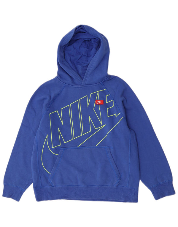 Nike Boys Graphic Hoodie Jumper 12-13 ετών Μεγάλο μπλε βαμβακερό