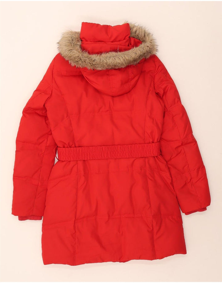 Esprit Γυναικείο παλτό με κουκούλα UK 10 Small Red Polyester