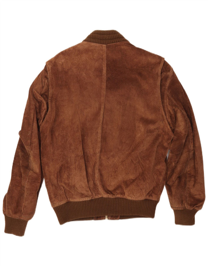 VINTAGE Ανδρικό Suede Bomber Jacket IT 52 XL Καφέ