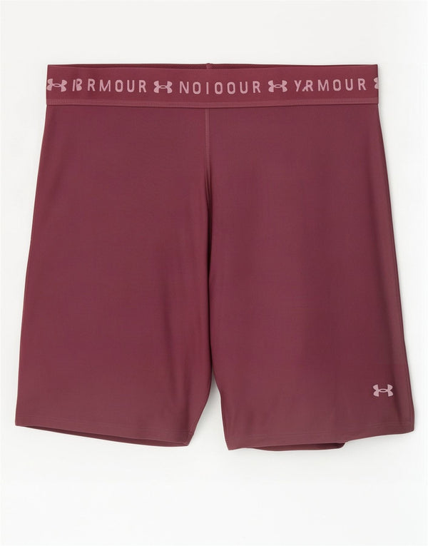 Under Armour Γυναικείο γραφικό αθλητικό σορτς UK 20 2XL μπορντό πολυεστέρα